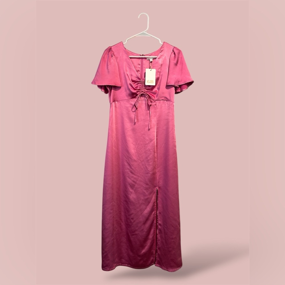 Gianni Bini Pink Ruched Maxi Dress